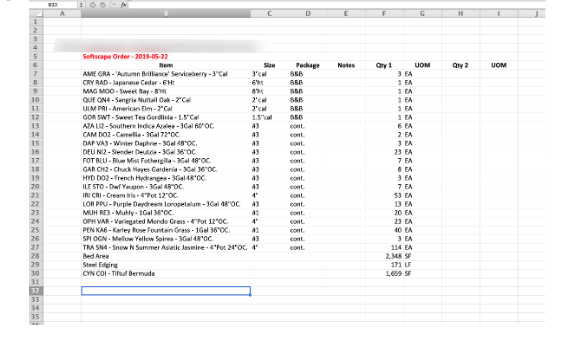 Takeoff Monkey blog: Optimized Inventory Management: Partial  Ordering from Material Takeoffs; sample material takeoff worksheet