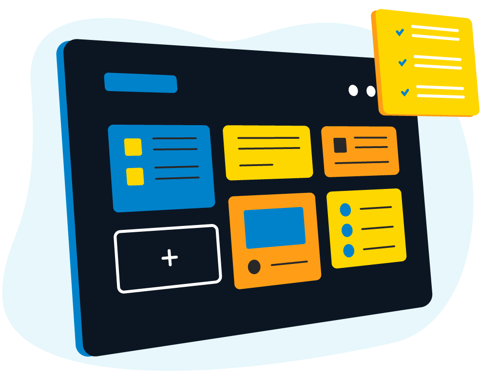 Takeoff Monkey blog image of a device displaying project management widgets. 